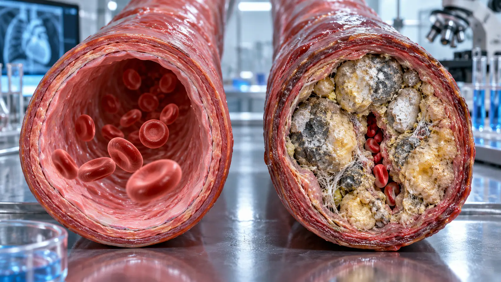 Arterial Cement Buildup Mechanism vs Clean Channel
